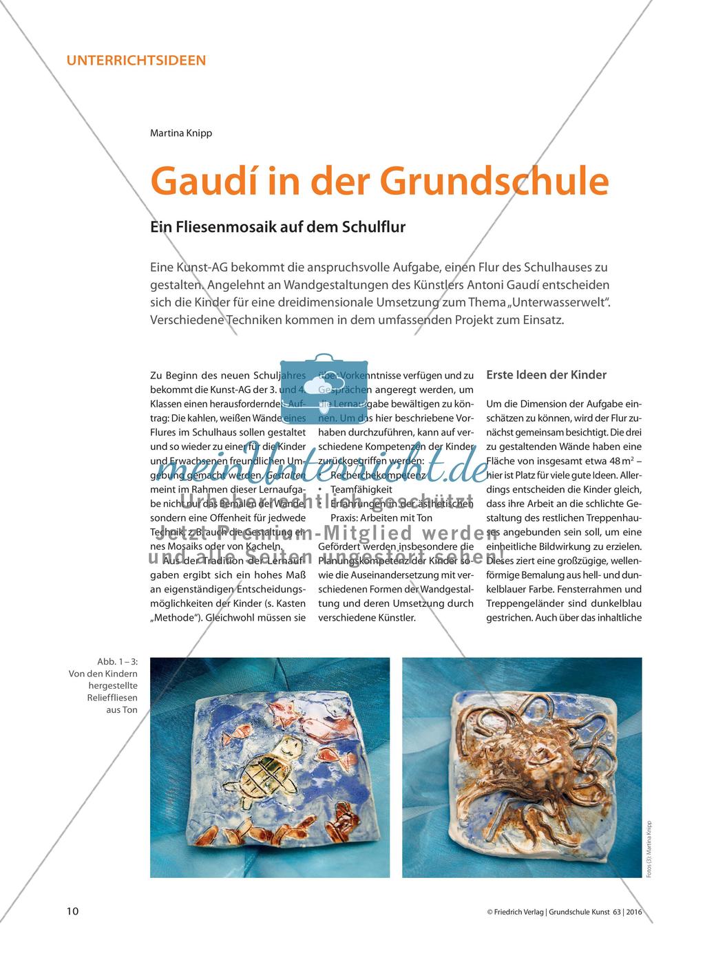 Gaudí in der Grundschule - Ein Fliesenmosaik auf dem Schulflur Preview 1