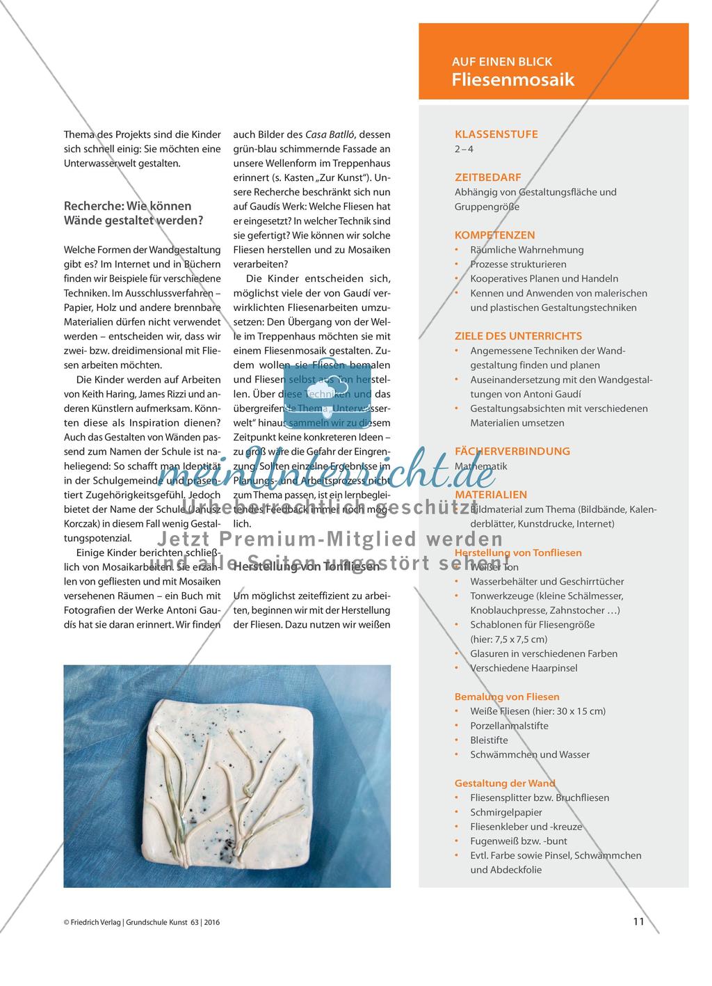 Gaudí in der Grundschule - Ein Fliesenmosaik auf dem Schulflur Preview 2