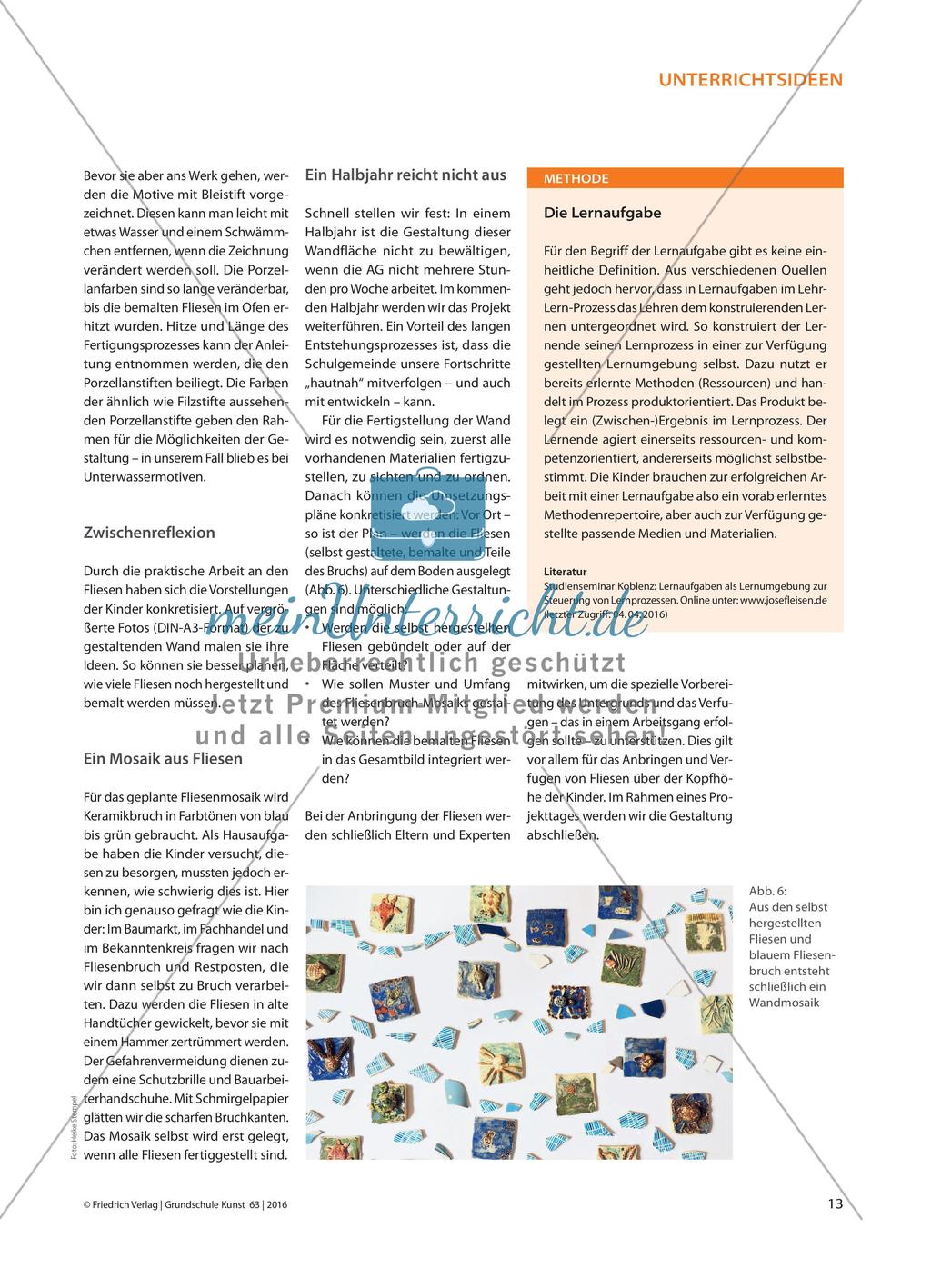 Gaudí in der Grundschule - Ein Fliesenmosaik auf dem Schulflur Preview 4