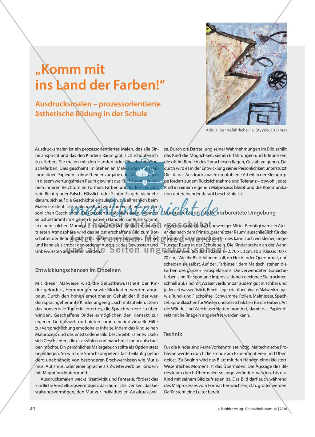 „Komm mit ins Land der Farben!“: Ausdrucksmalen – prozessorientierte ästhetische Bildung in der Schule Preview 1