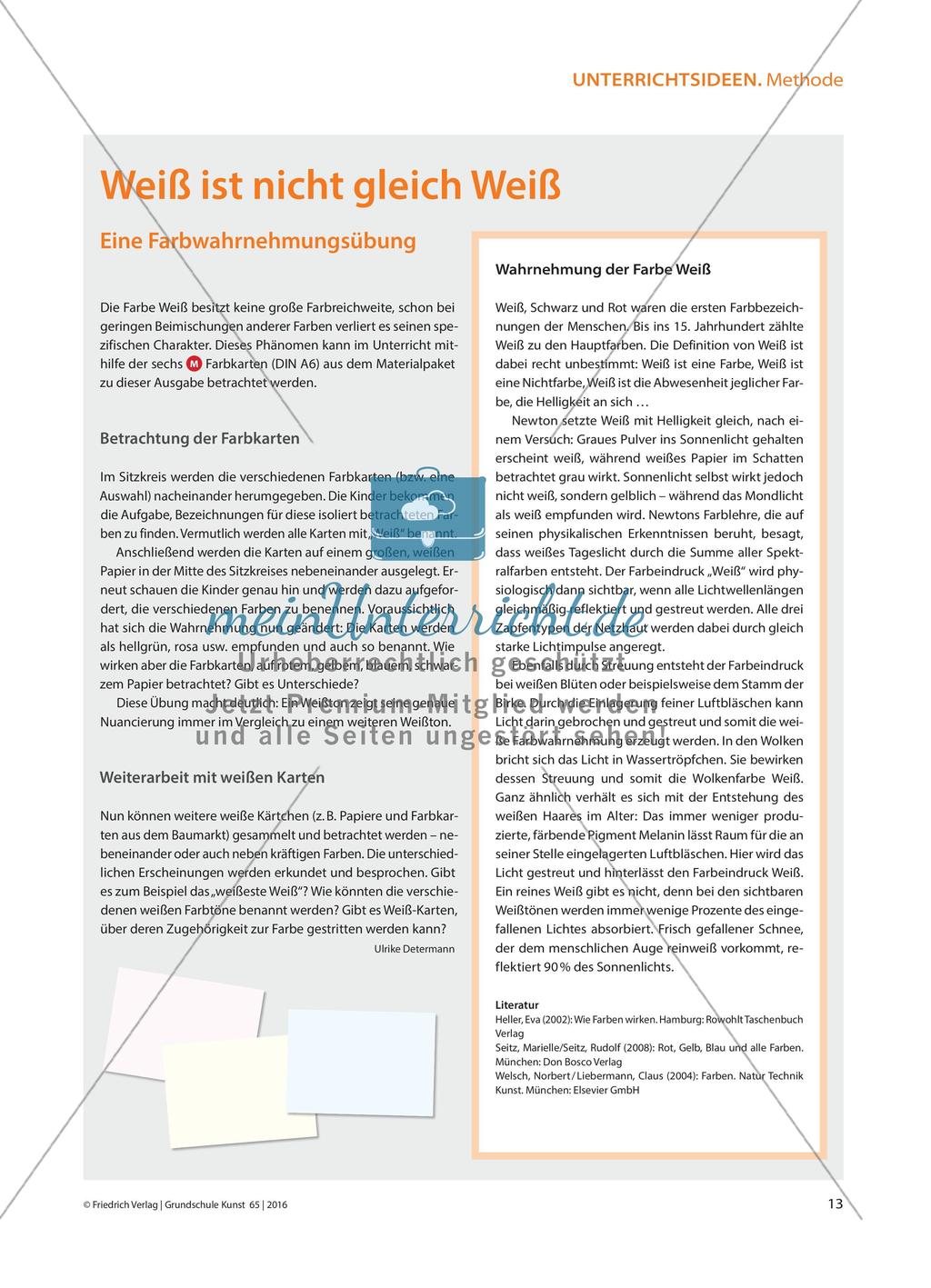 Weiß ist nicht gleich Weiß - Eine Farbwahrnehmungsübung Preview 1