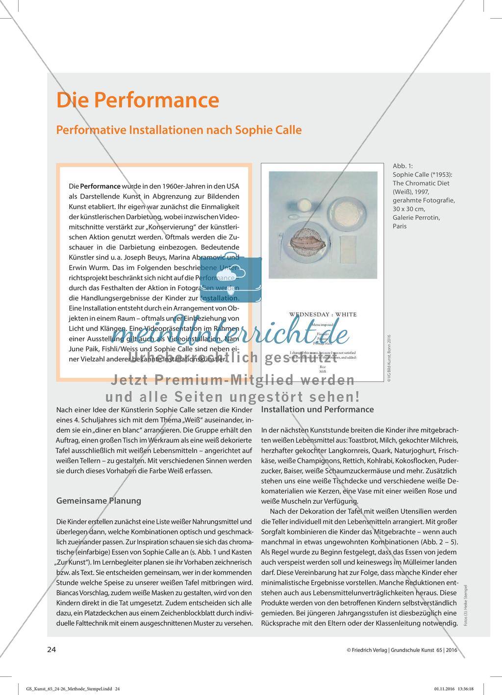 Die Performance - Performative Installationen nach Sophie Calle Preview 1