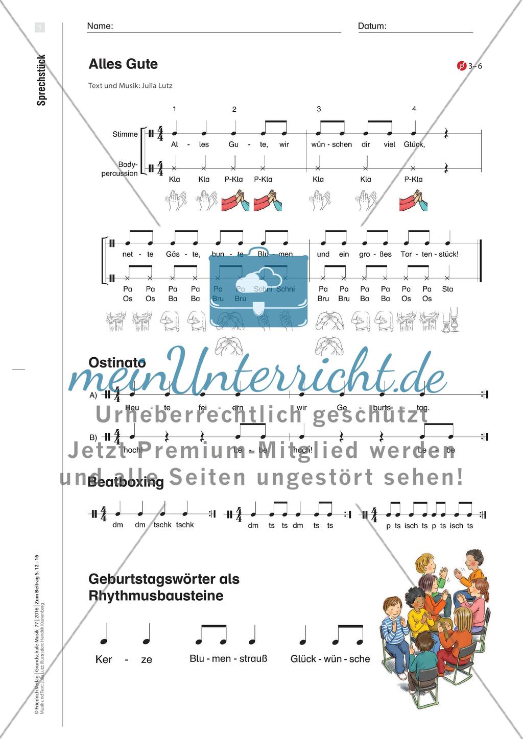 „Alles Gute!“ - Geburtstagswünsche als Sprechkanon Preview 5