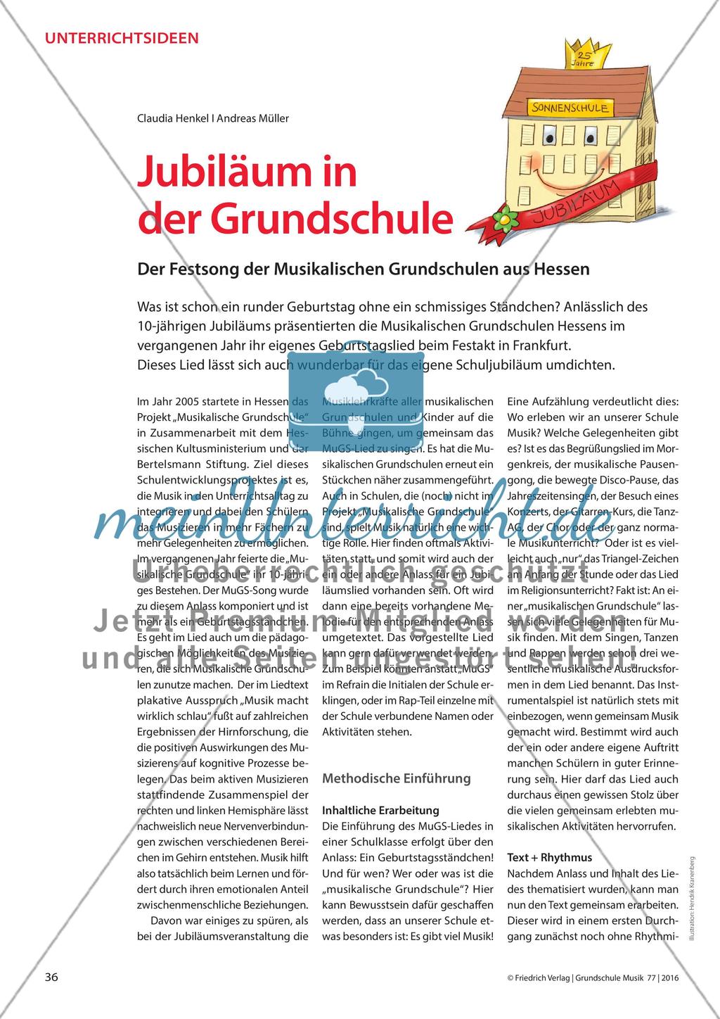 Jubiläum in der Grundschule - Der Festsong der Musikalischen Grundschulen aus Hessen Preview 1