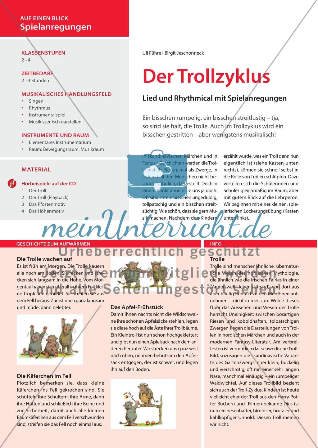 Der Trollzyklus - Lied und Rhythmical mit Spielanregungen Preview 1