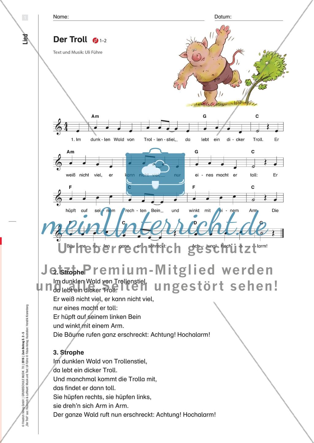 Der Trollzyklus - Lied und Rhythmical mit Spielanregungen Preview 2