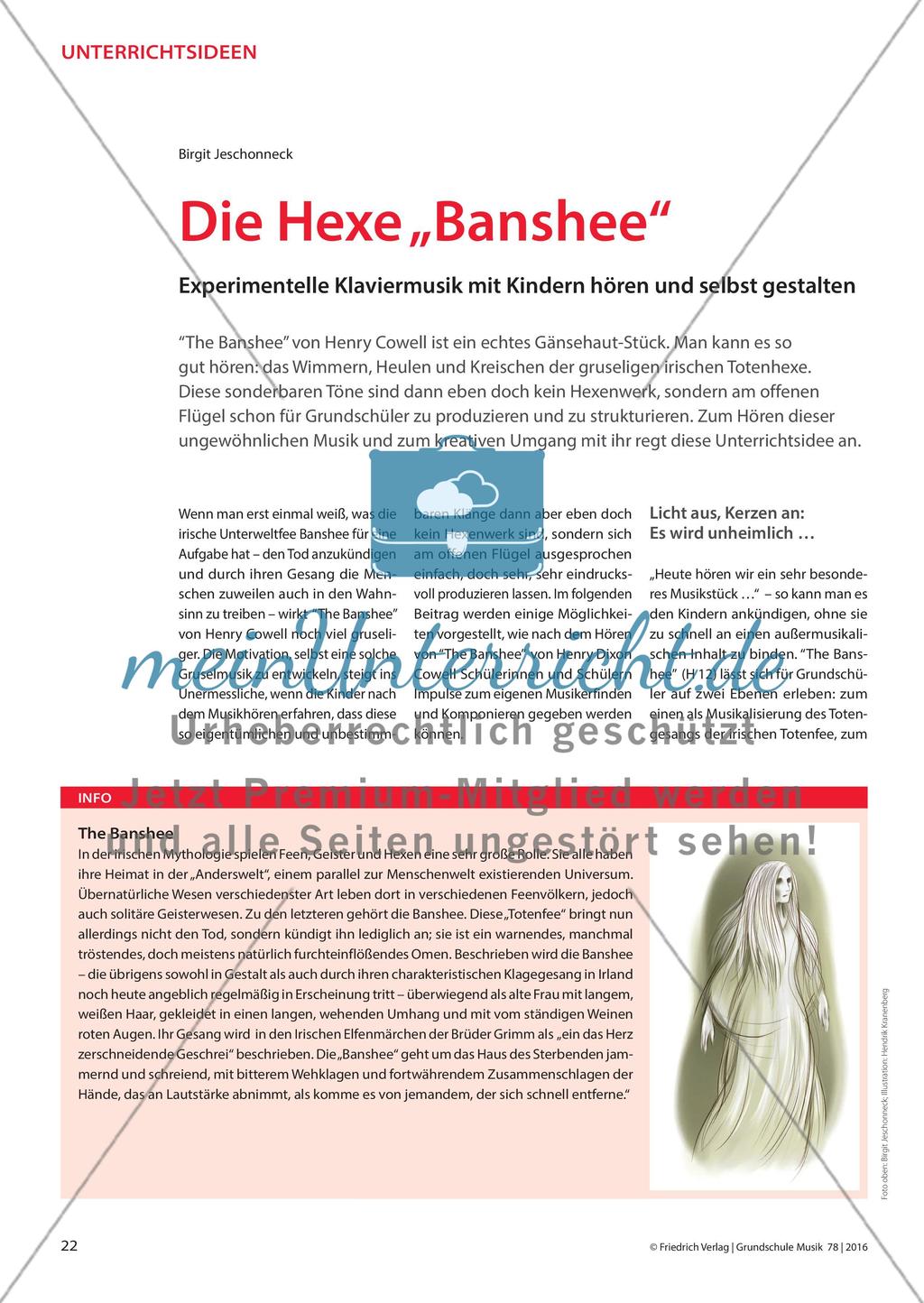 Die Hexe „Banshee“ - Experimentelle Klaviermusik mit Kindern hören und selbst gestalten Preview 1