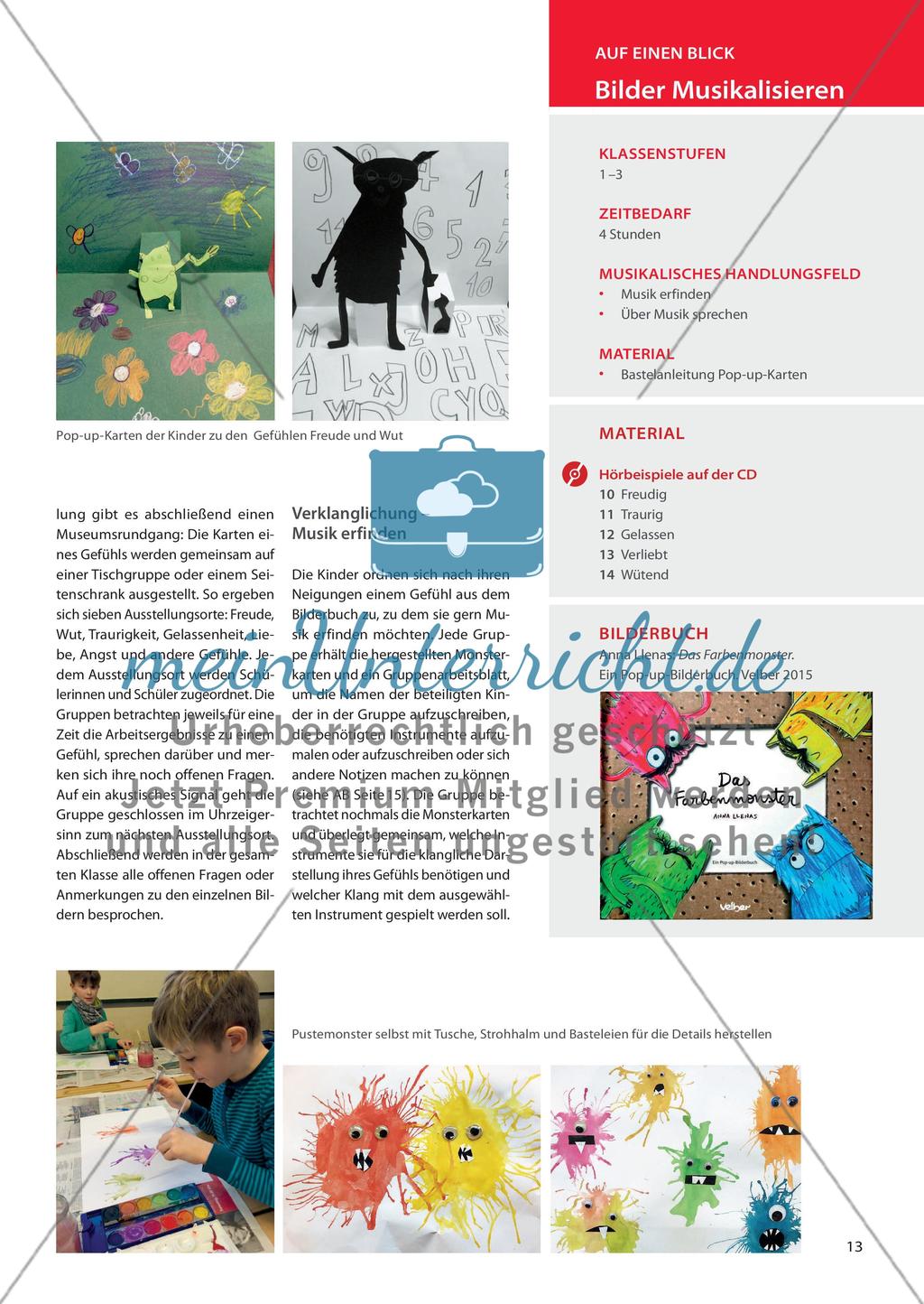 Monster mit Gefühl - Mit dem Bilderbuch „Das Farbenmonster“ über Gefühle sprechen und es künstlerisch und musikalisch gestalten Preview 2