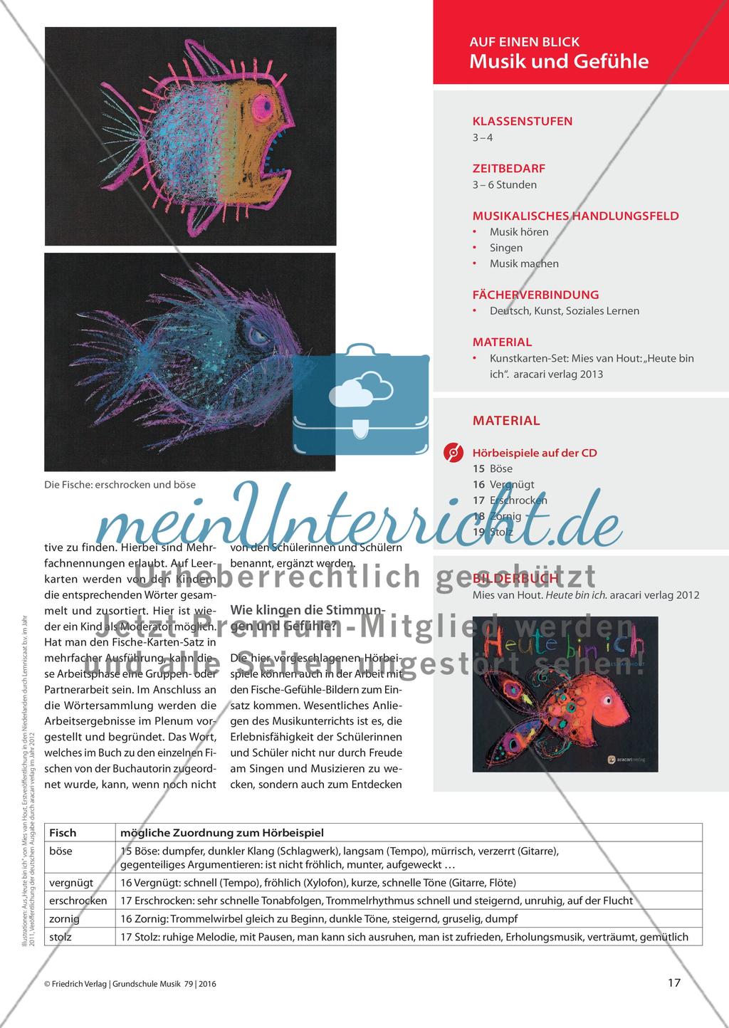 Heute bin ich … - Ein Bilderbuch der Stimmungen und Gefühle im Musikunterricht Preview 2