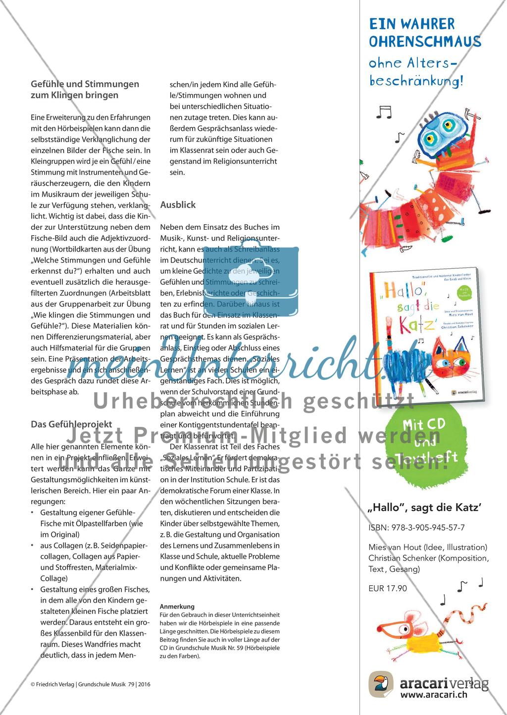 Heute bin ich … - Ein Bilderbuch der Stimmungen und Gefühle im Musikunterricht Preview 4