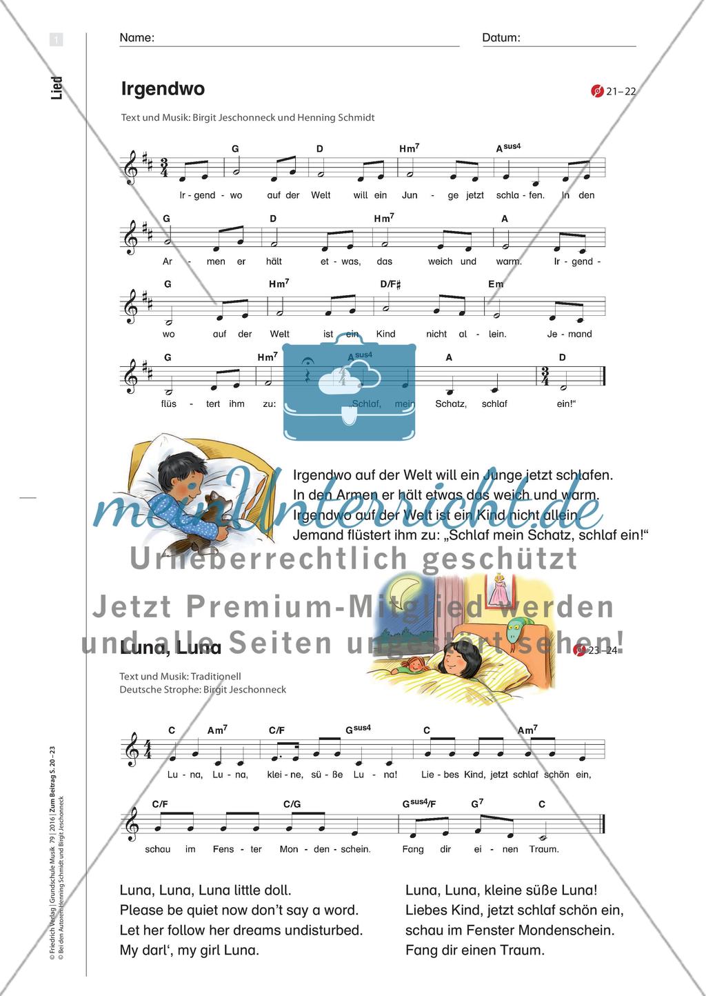 „Schlaf gut, kleiner Wolf“ - Ein deutsch-arabisches Bilderbuch im Musikunterricht Preview 4