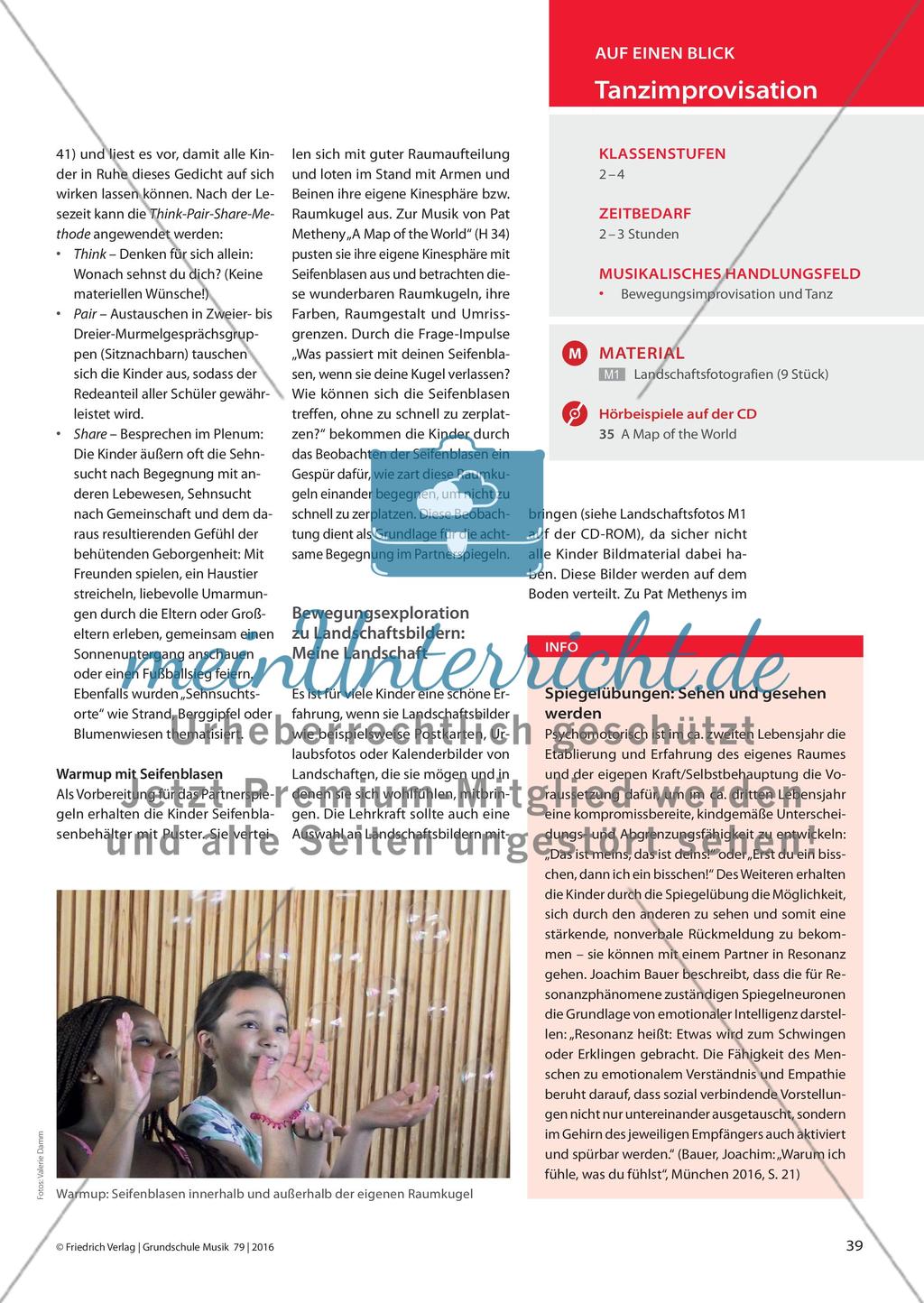 Landschaften und Partnerspiegeln - Teil 2: Bewegungsimprovisationen zum Thema Sehnsucht Preview 2