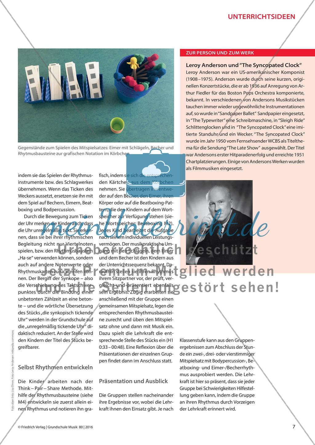 „The Syncopated Clock“ - Das Orchesterwerk mit Vocal- und Bodypercussion, Bechern und Eimern rhythmisch begleiten Preview 4