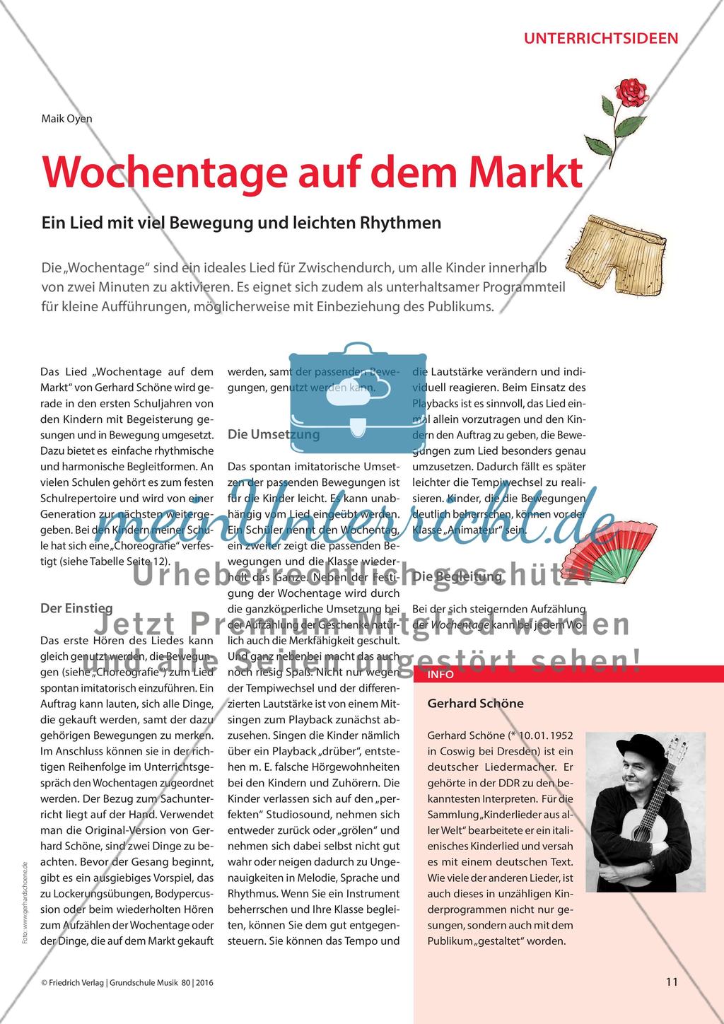 Wochentage auf dem Markt - Ein Lied mit viel Bewegung und leichten Rhythmen Preview 1