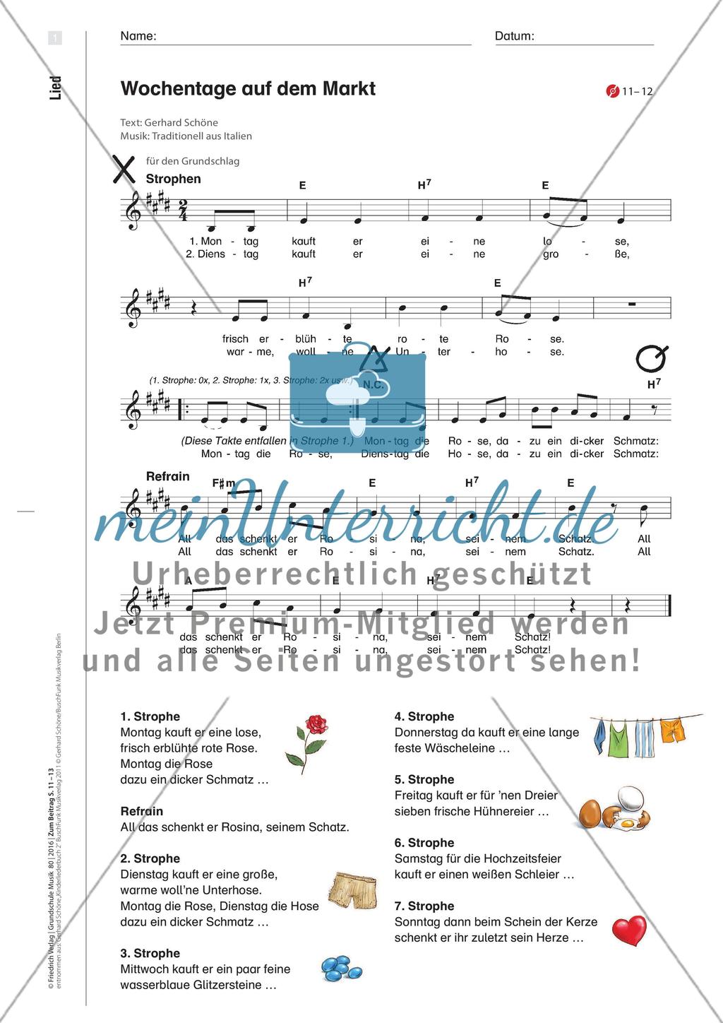 Wochentage auf dem Markt - Ein Lied mit viel Bewegung und leichten Rhythmen Preview 3