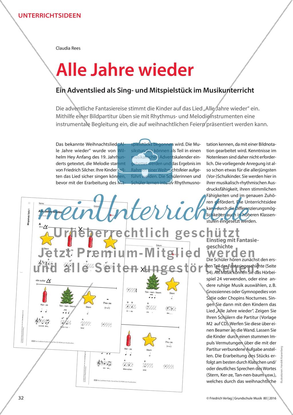 Alle Jahre wieder - Ein Adventslied als Sing- und Mitspielstück im Musikunterricht Preview 1