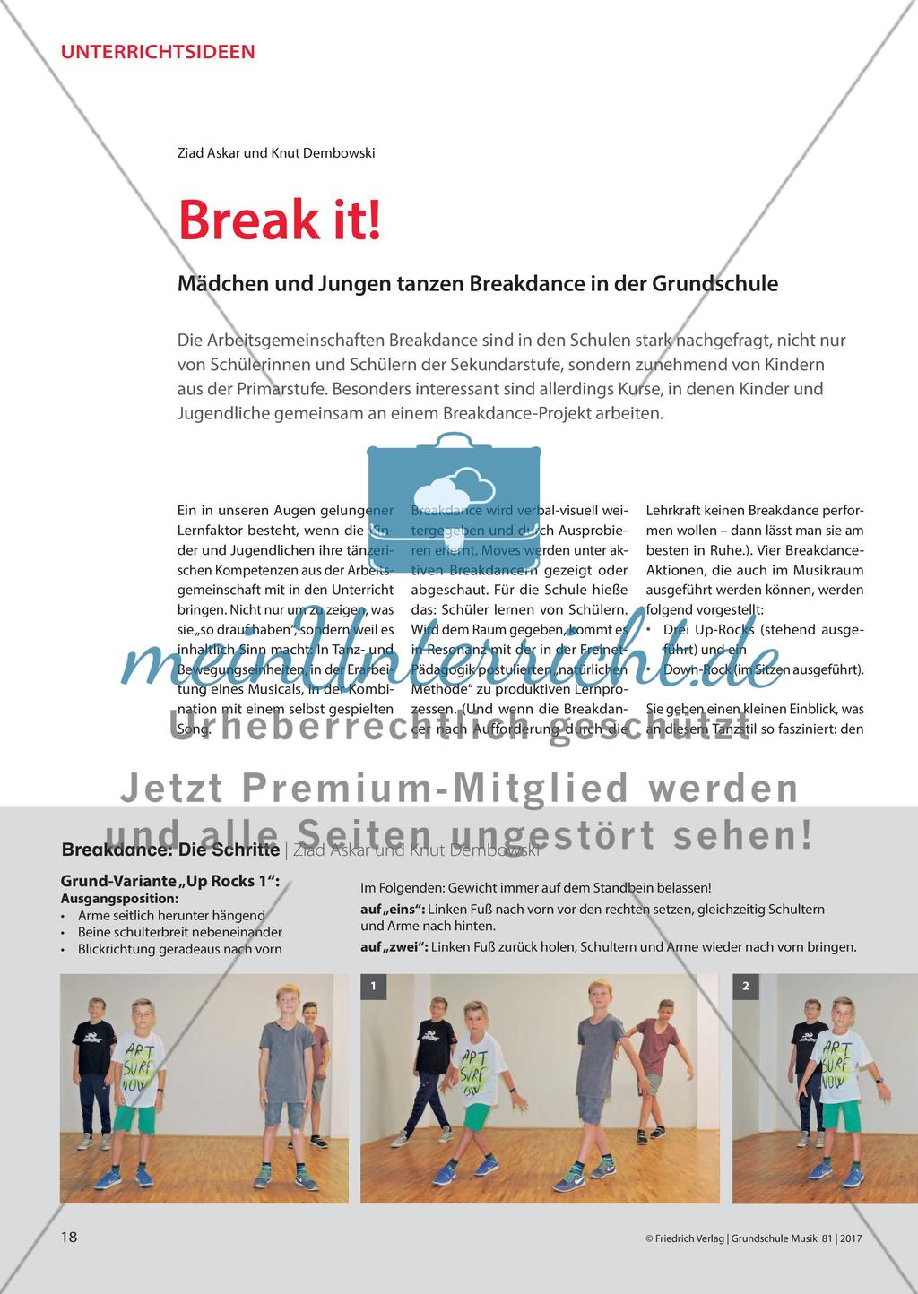Break it! - Mädchen und Jungen tanzen Breakdance in der Grundschule Preview 1