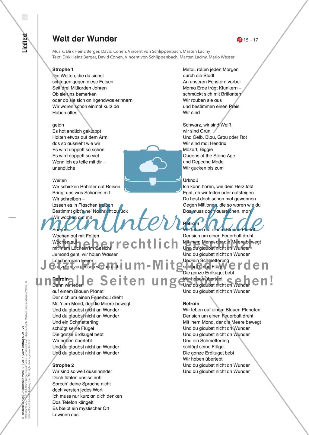 „Welt der Wunder“ - Ein besonderer Rap im Musikunterricht Preview 5