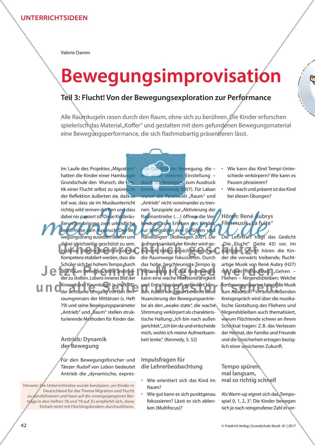 Bewegungsimprovisation - Teil 3: Flucht! Von der Bewegungsexploration zur Performance Preview 1