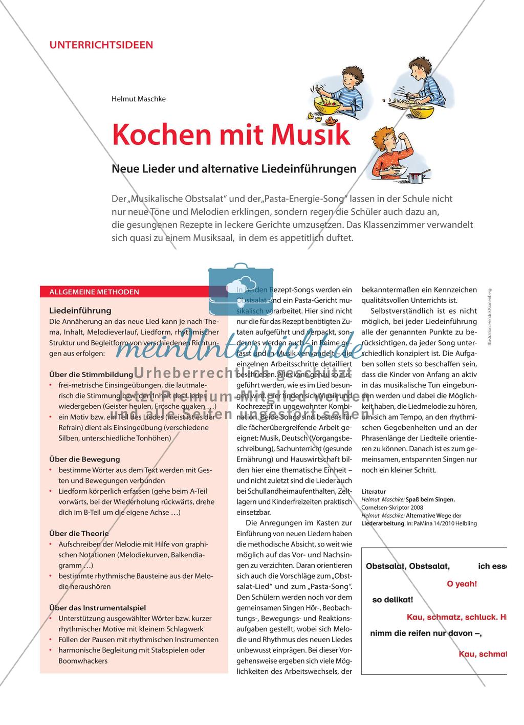 Kochen mit Musik - Neue Lieder und alternative Liedeinführungen Preview 1