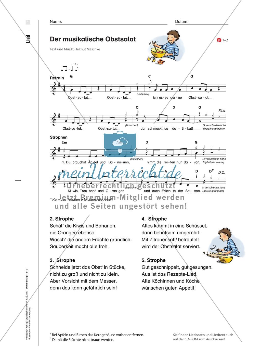 Kochen mit Musik - Neue Lieder und alternative Liedeinführungen Preview 4