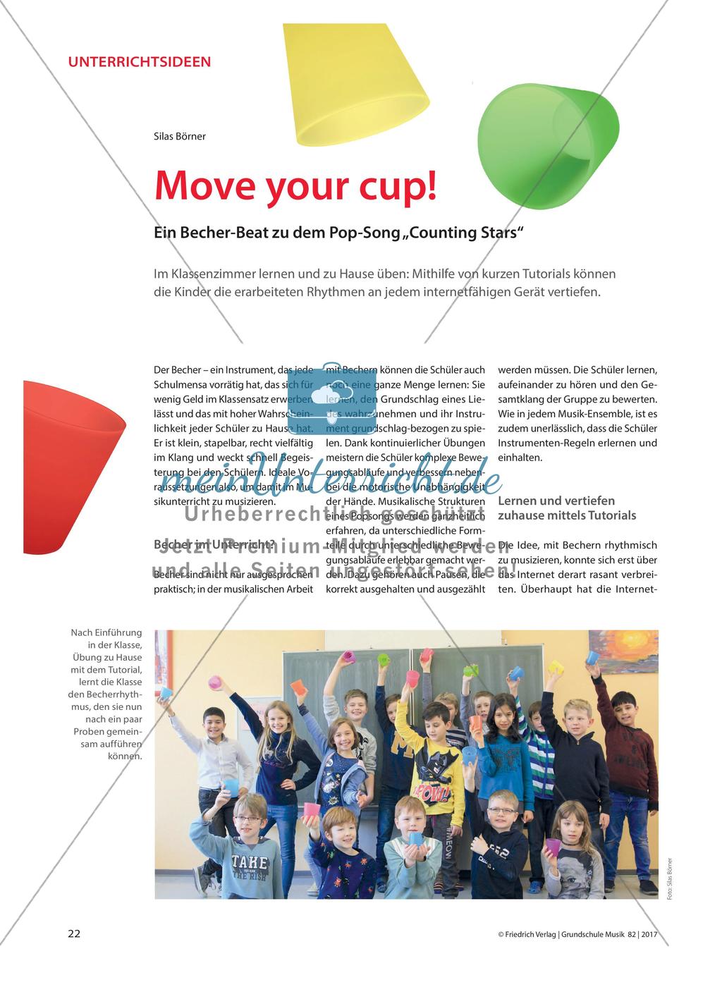 Move your cup! - Ein Becher-Beat zu dem Pop-Song „Counting Stars“ Preview 1