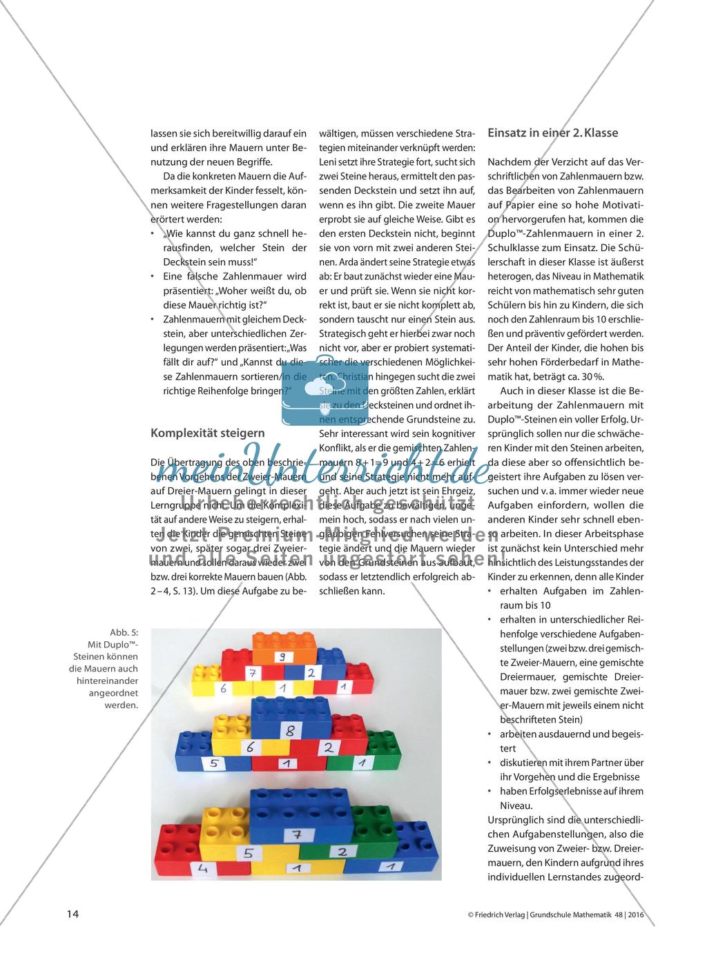 Vor dem Rechnen kommt das Mauern - Zahlenmauern mit Material konstruieren lassen Preview 3