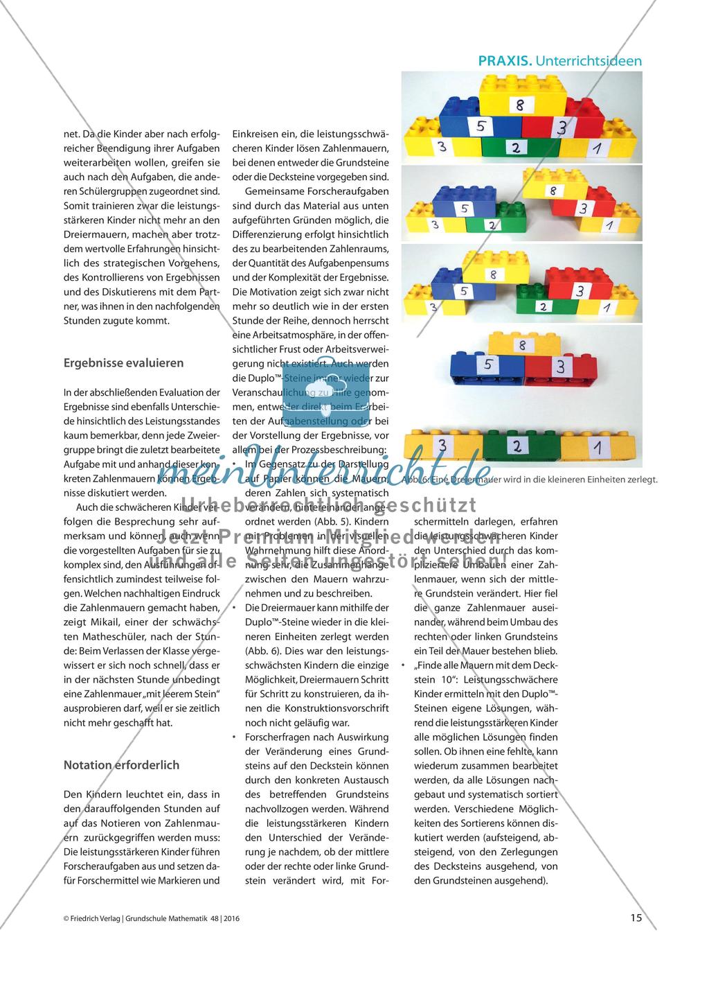 Vor dem Rechnen kommt das Mauern - Zahlenmauern mit Material konstruieren lassen Preview 4