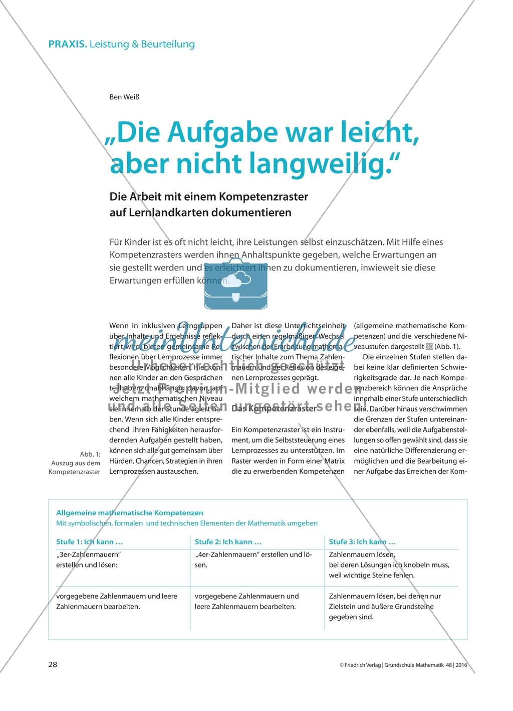 „Die Aufgabe war leicht, aber nicht langweilig.“ - Die Arbeit mit einem Kompetenzraster auf Lernlandkarten dokumentieren Preview 1