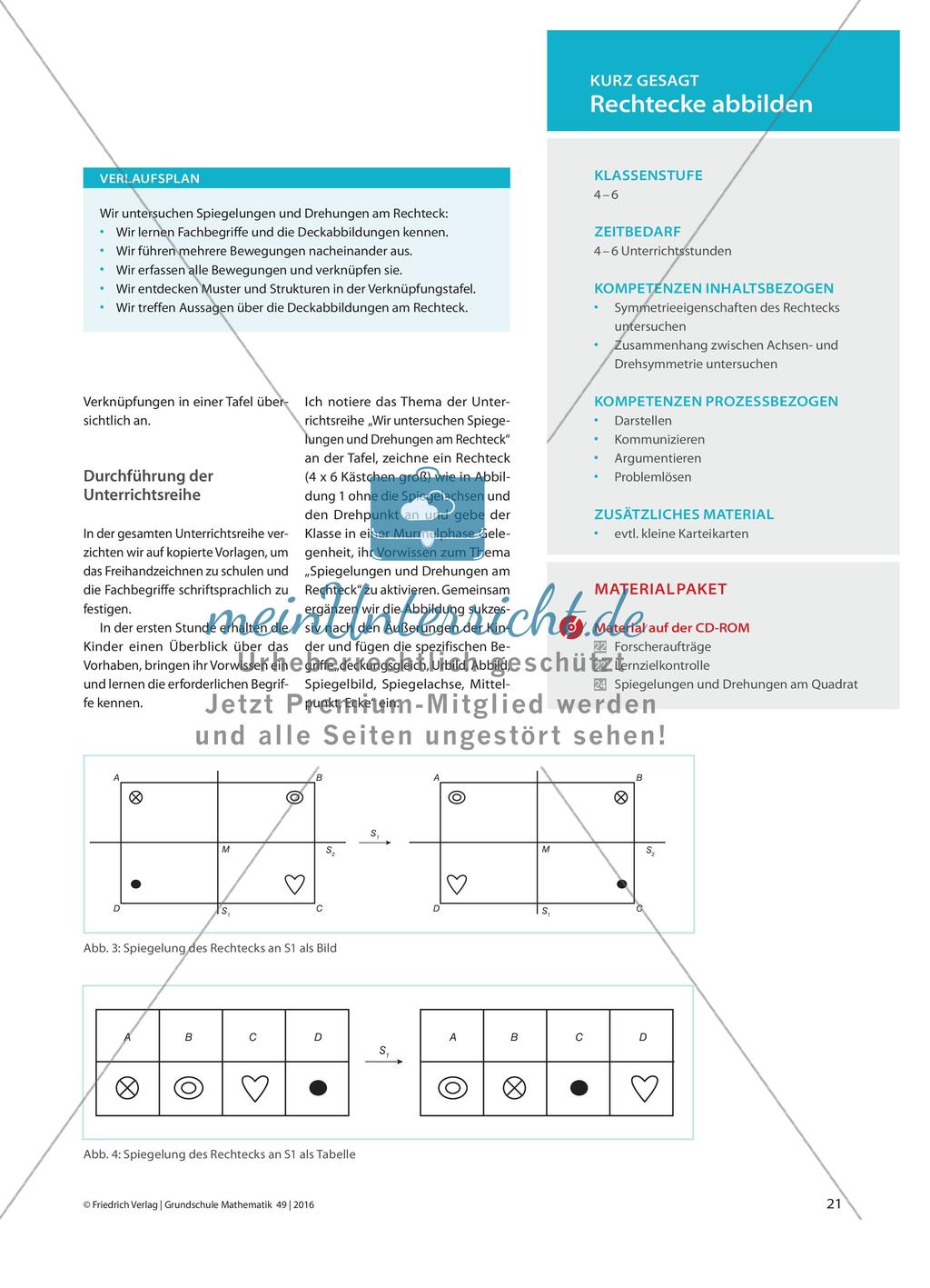 „Zwei Spiegelungen ergeben immer eine Drehung“ - Untersuchen von Spiegelungen und Drehungen am Rechteck Preview 2