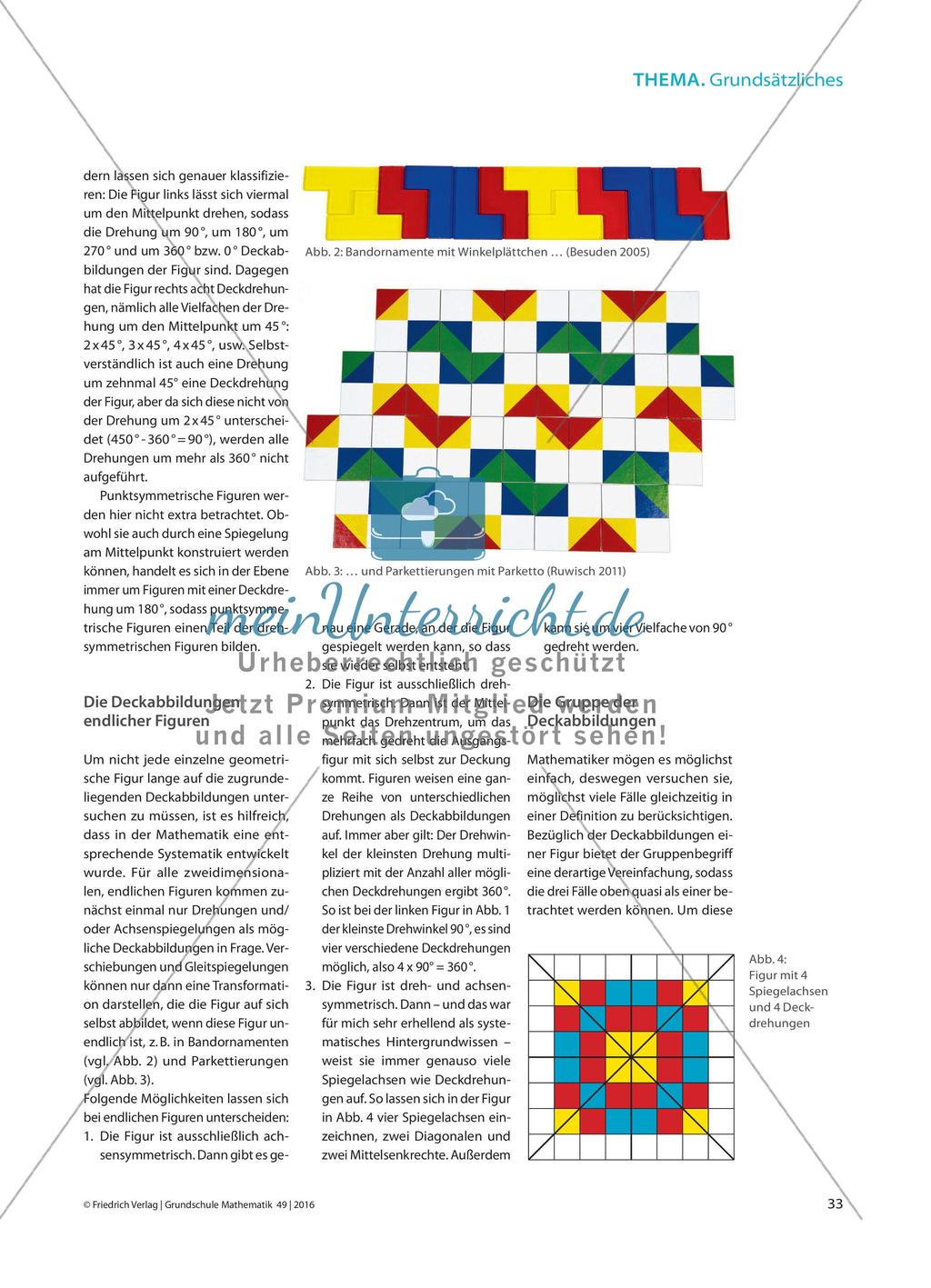 Symmetrien in der Ebene und im Raum - Kongruenzabbildungen als Deckabbildungen von Figuren Preview 2