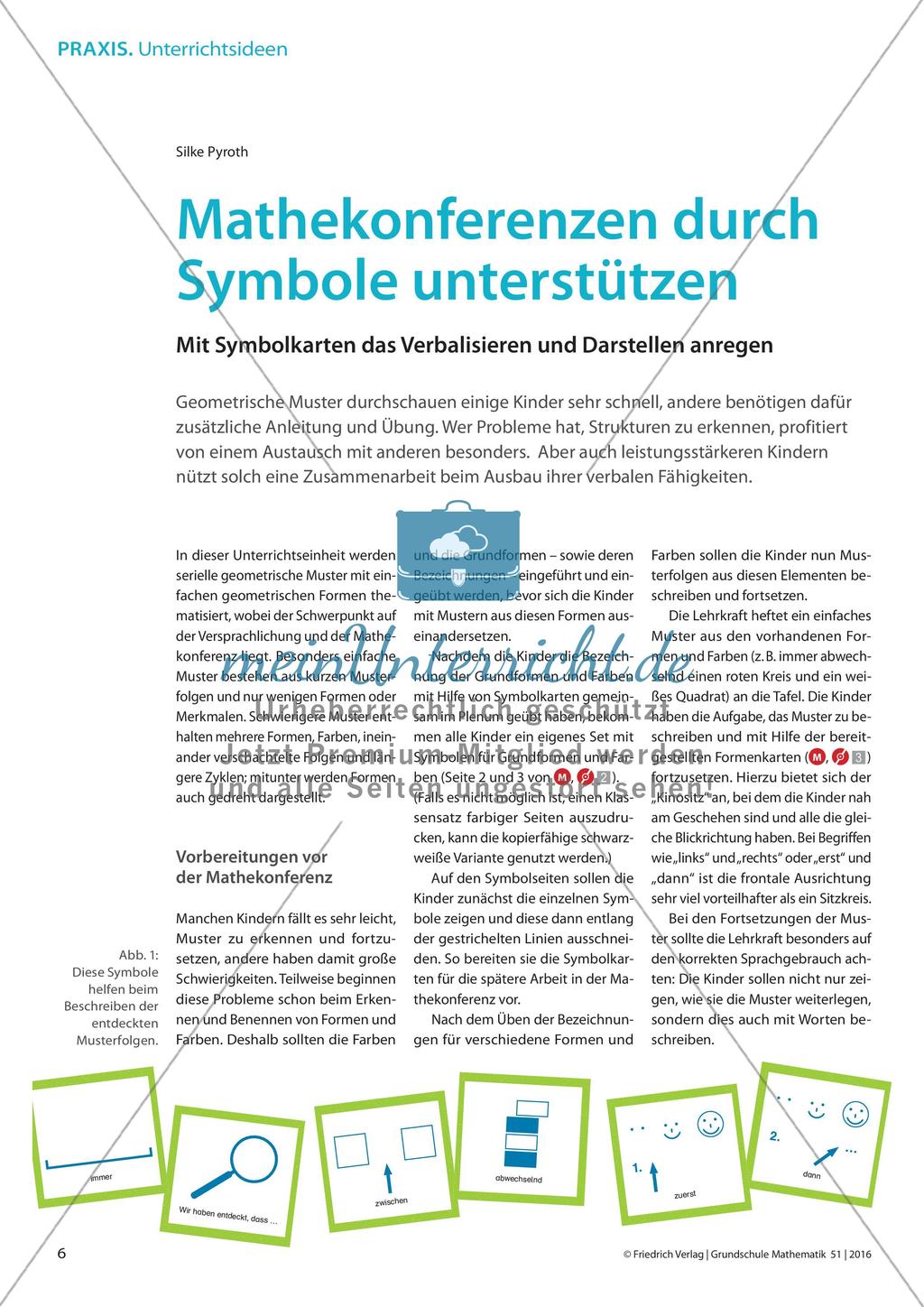 Mathekonferenzen durch Symbole unterstützen - Mit Symbolkarten das Verbalisieren und Darstellen anregen Preview 1
