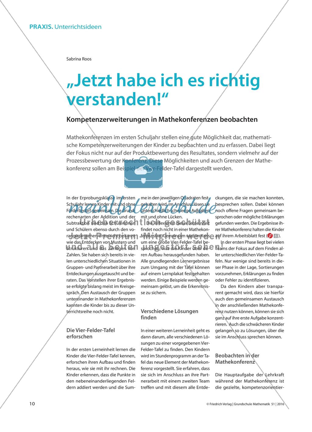 „Jetzt habe ich es richtig verstanden!“ - Kompetenzerweiterungen in Mathekonferenzen beobachten Preview 1