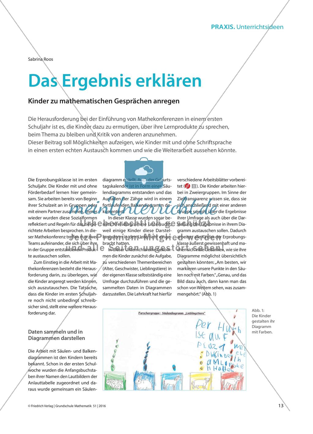 Das Ergebnis erklären - Kinder zu mathematischen Gesprächen anregen Preview 1