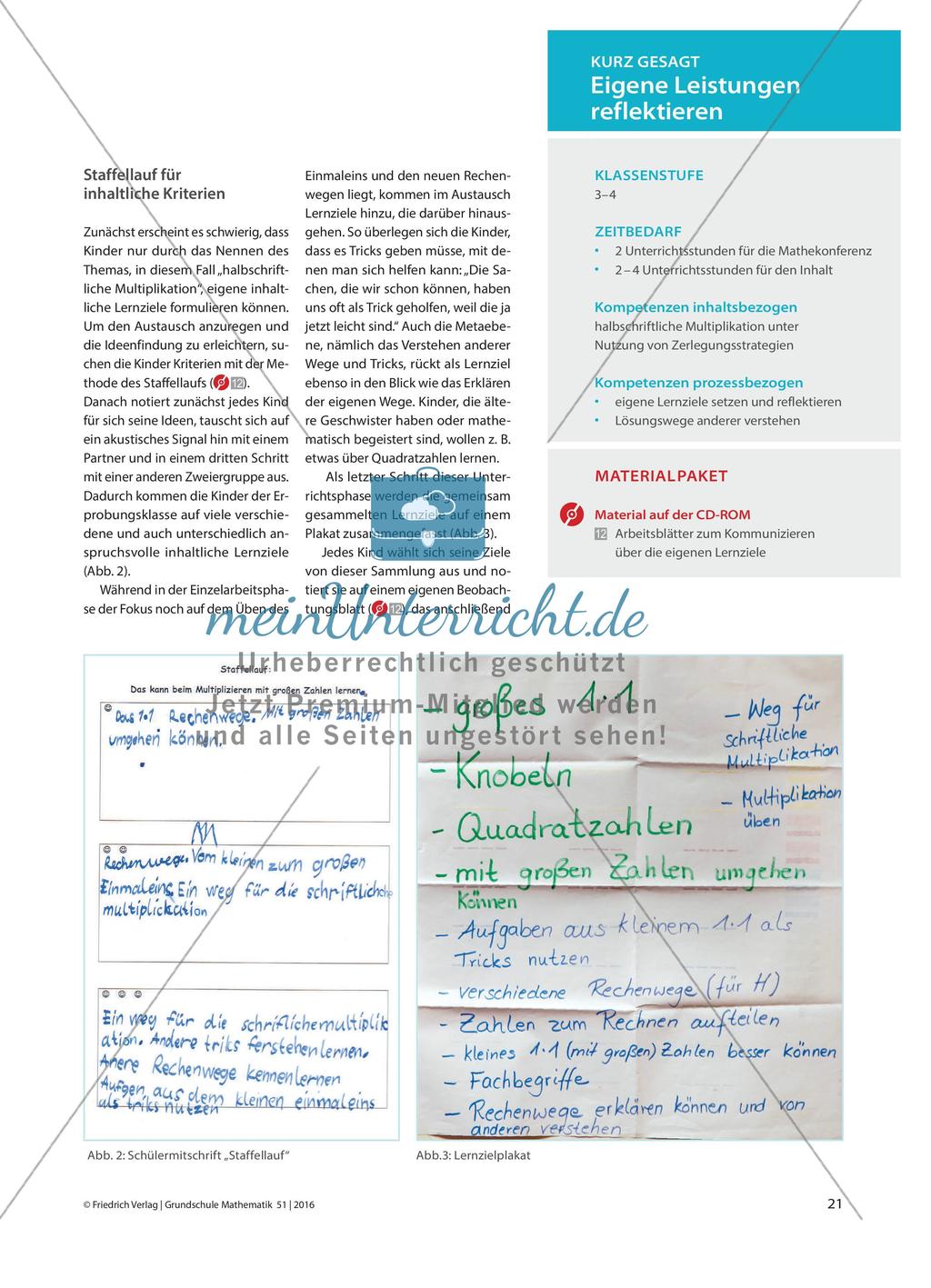 „Ich kann es erklären!“ - Eigene Lernziele setzen und in einer Mathekonferenz reflektieren Preview 2