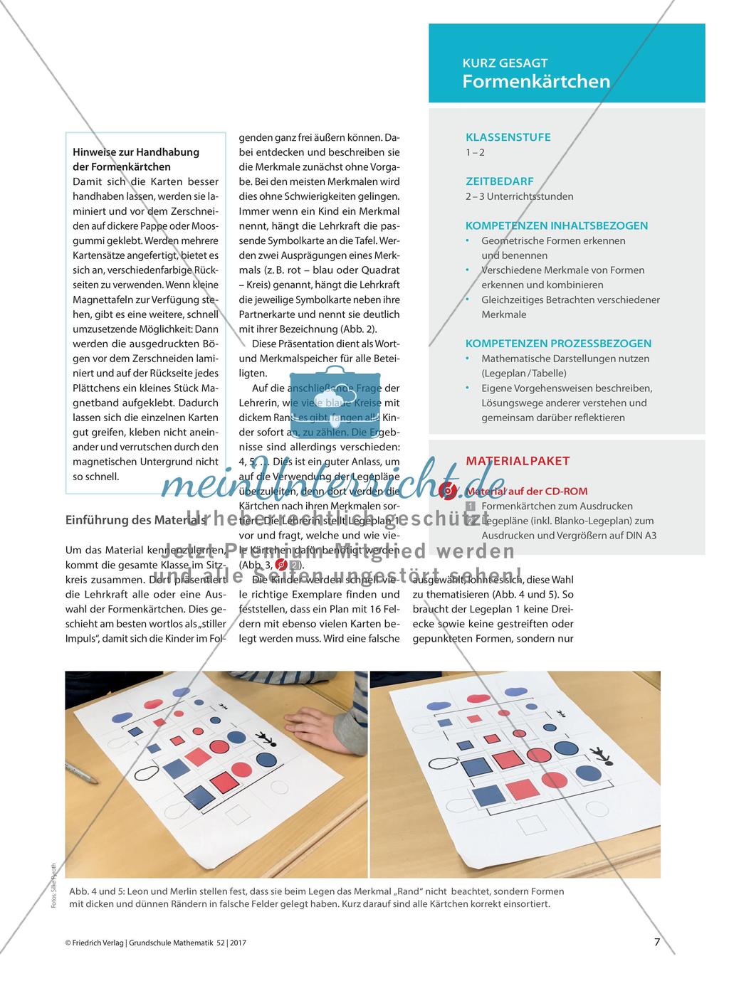 Ein rot gestreiftes, großes Quadrat mit dickem Rand - Formenkärtchen nach Merkmalen sortieren und kombinieren Preview 2