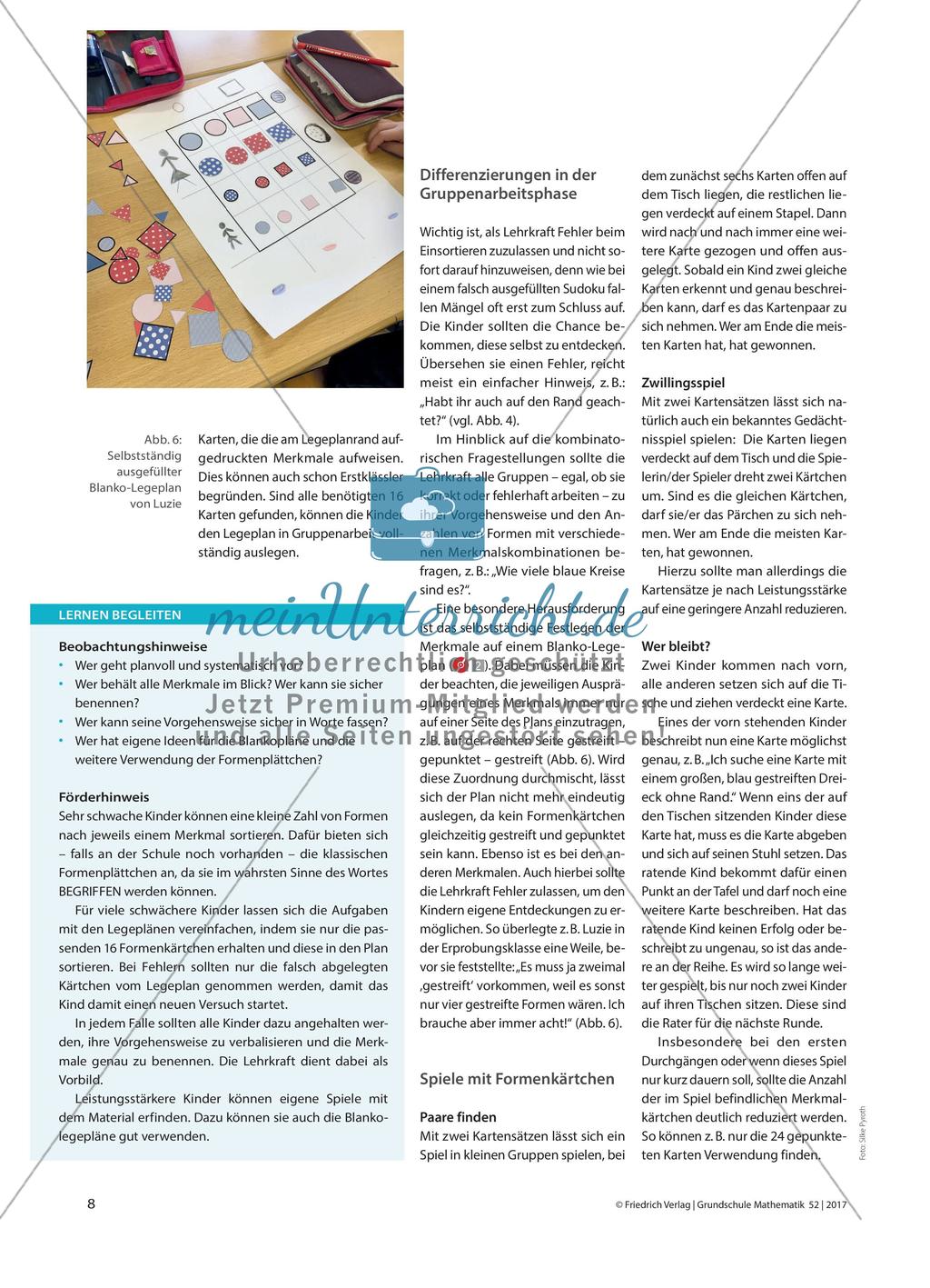 Ein rot gestreiftes, großes Quadrat mit dickem Rand - Formenkärtchen nach Merkmalen sortieren und kombinieren Preview 3
