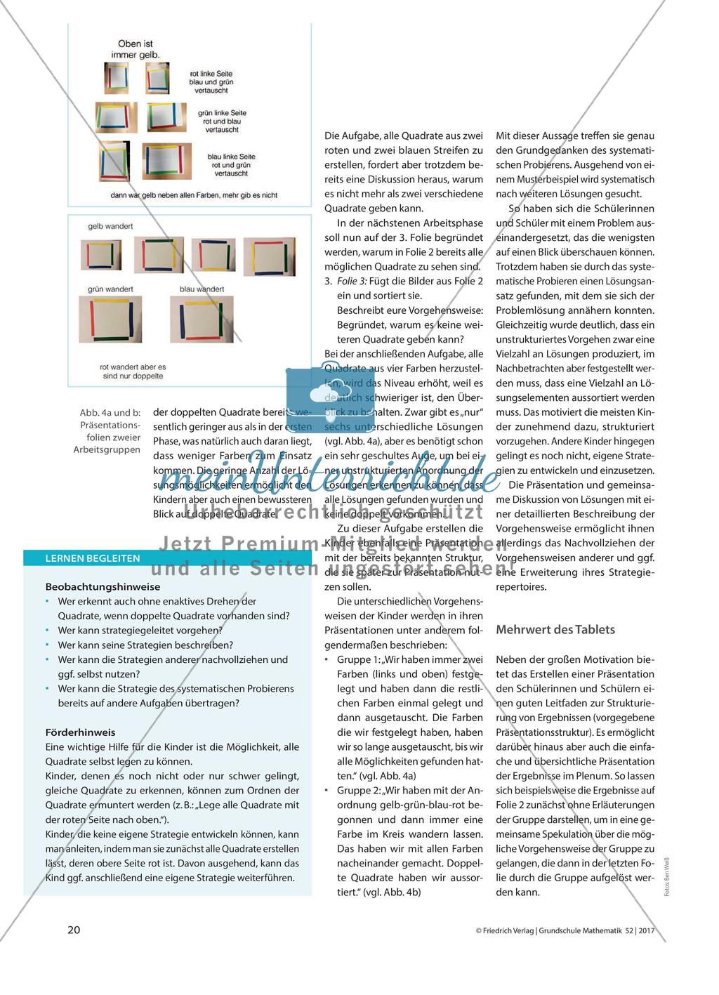 Farbige Quadrate - Problemlösestrategien beim Suchen von Variationen farbiger Quadrate entwickeln Preview 3