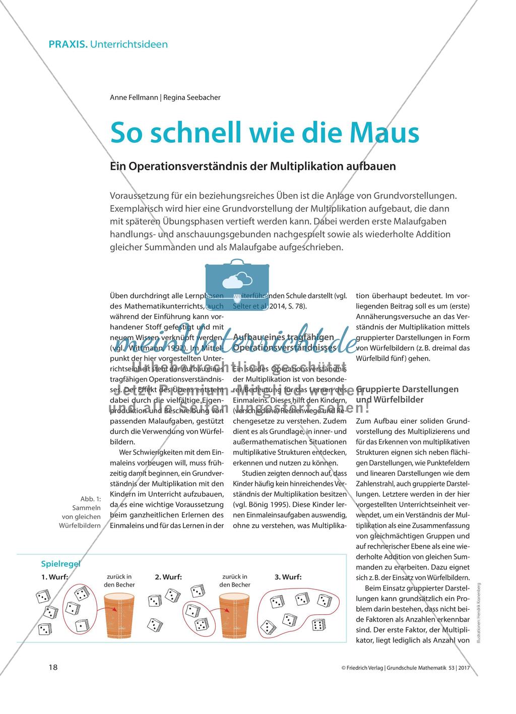So schnell wie die Maus - Ein Operationsverständnis der Multiplikation aufbauen Preview 1