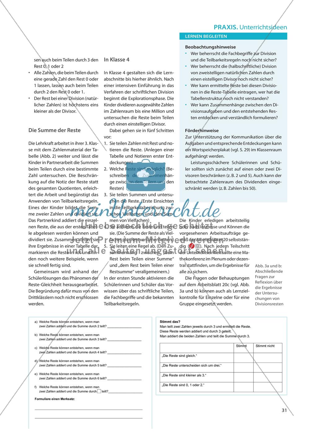 Wozu soll man denn die Reste addieren? - Entdeckungen beim Addieren von Divisionsresten Preview 3
