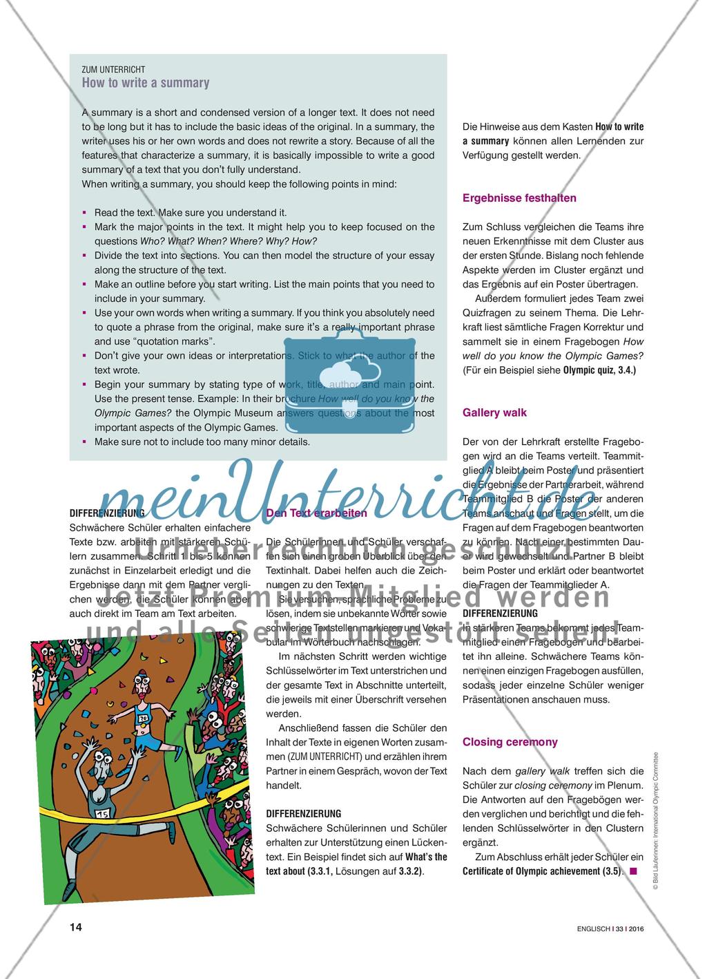 From Ancient Greek to Rio 2016 - Lesekompetenz mit Informationsmaterial zu den Olympischen Spielen fördern Preview 3