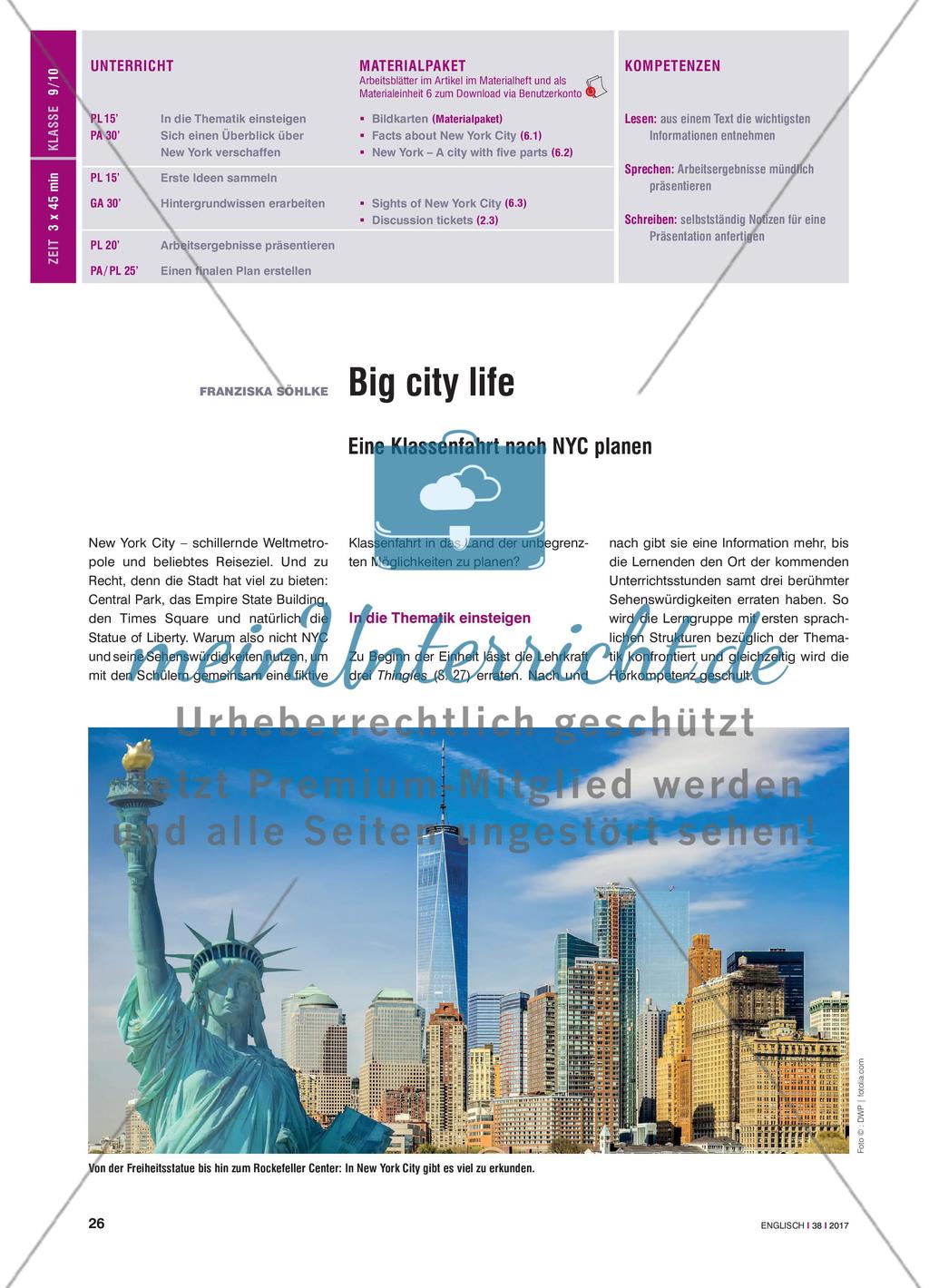 Big city life - Eine Klassenfahrt nach NYC planen Preview 1