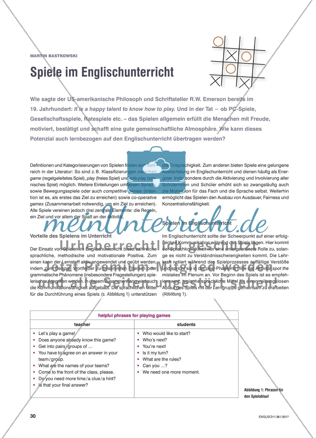 Spiele im Englischunterricht Preview 1
