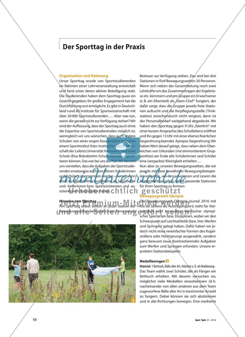 In Bewegungswelten unterwegs - Ideen zur Gestaltung eines Sporttages Preview 2
