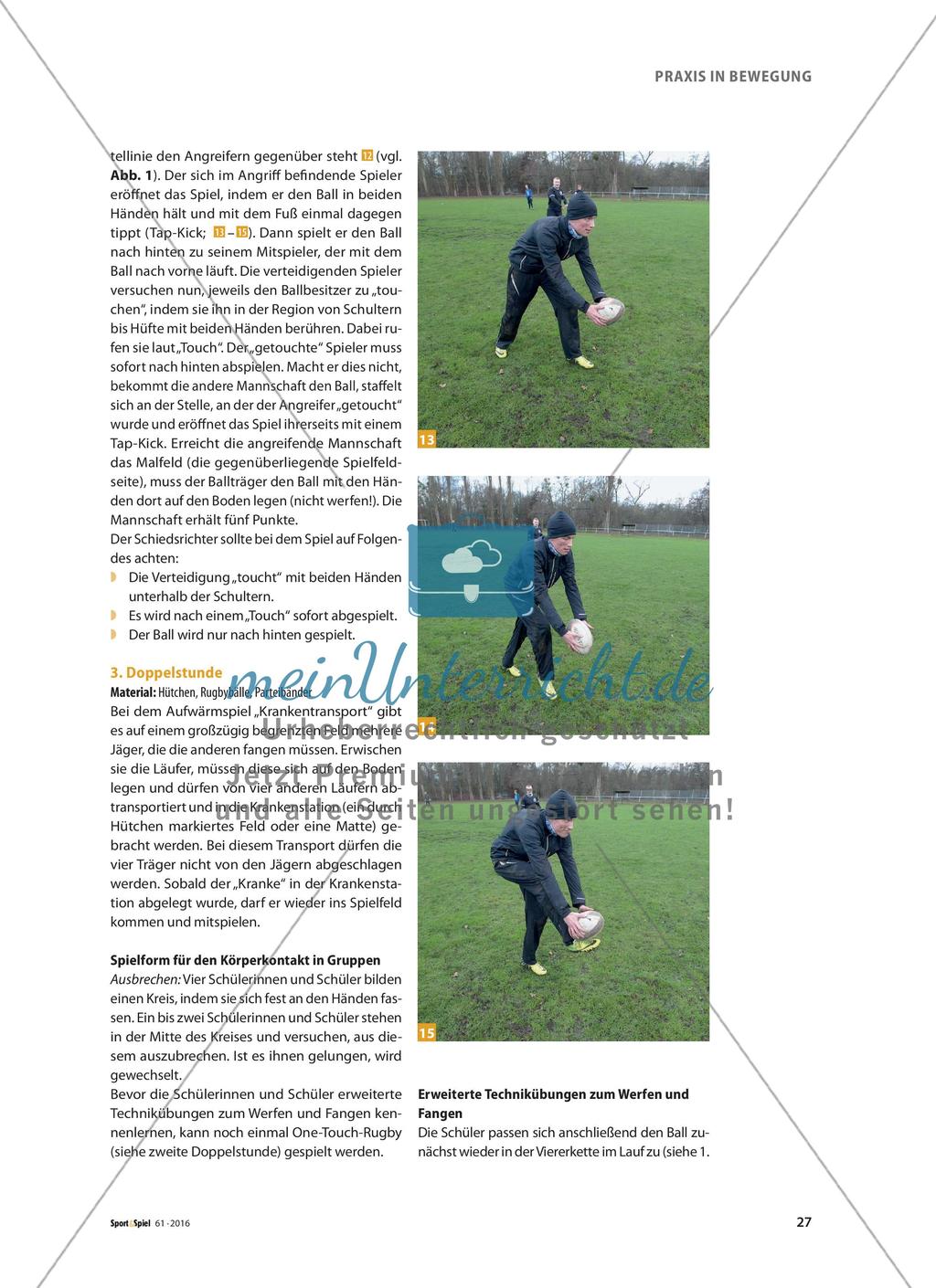 Rugby in der Schule - Eine Annäherung an das Rugbyspiel Preview 6