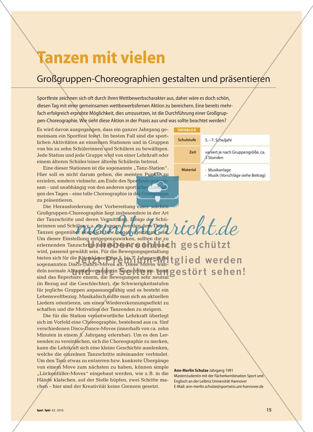 Tanzen mit vielen - Großgruppen-Choreographien gestalten und präsentieren Preview 1