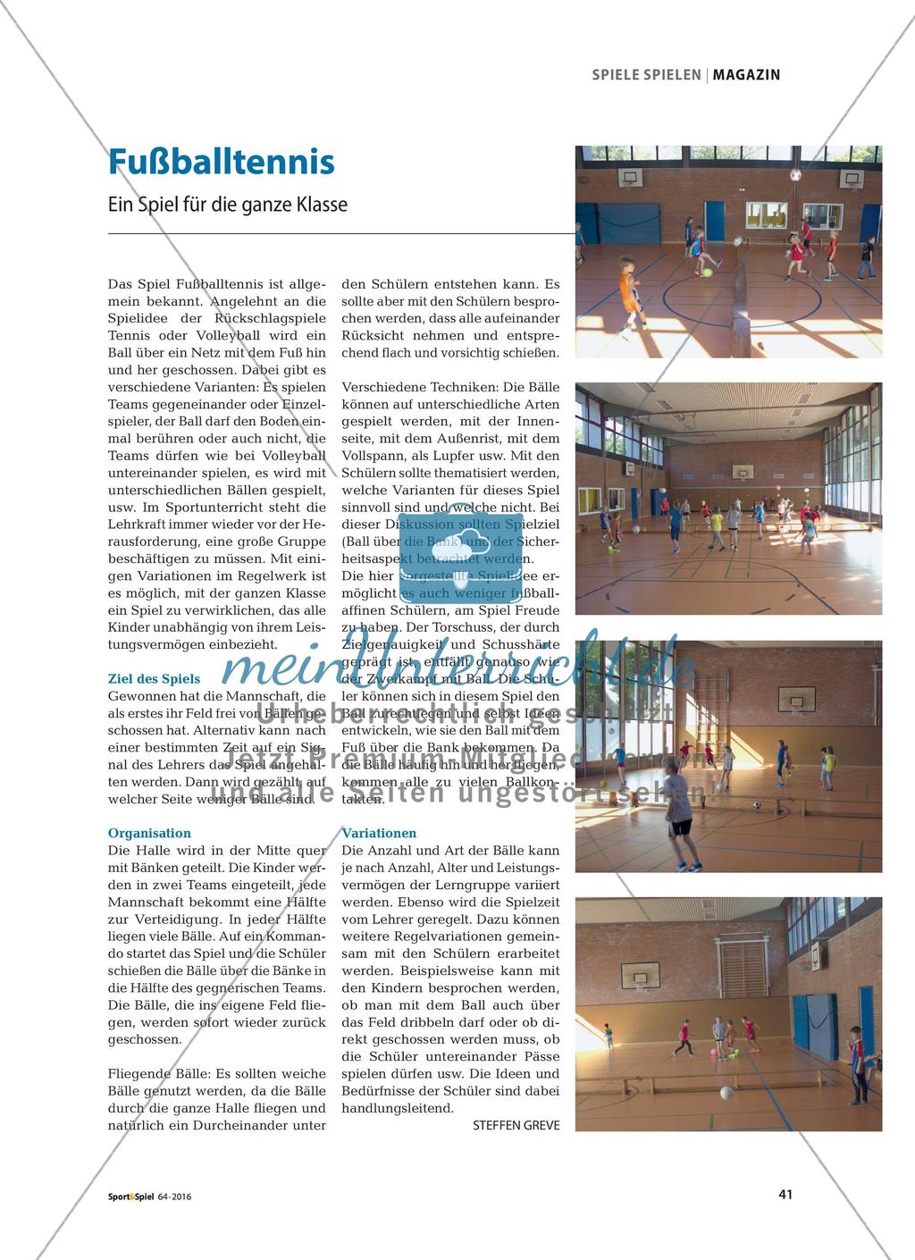 Fußballtennis: Ein Spiel für die ganze Klasse Preview 1