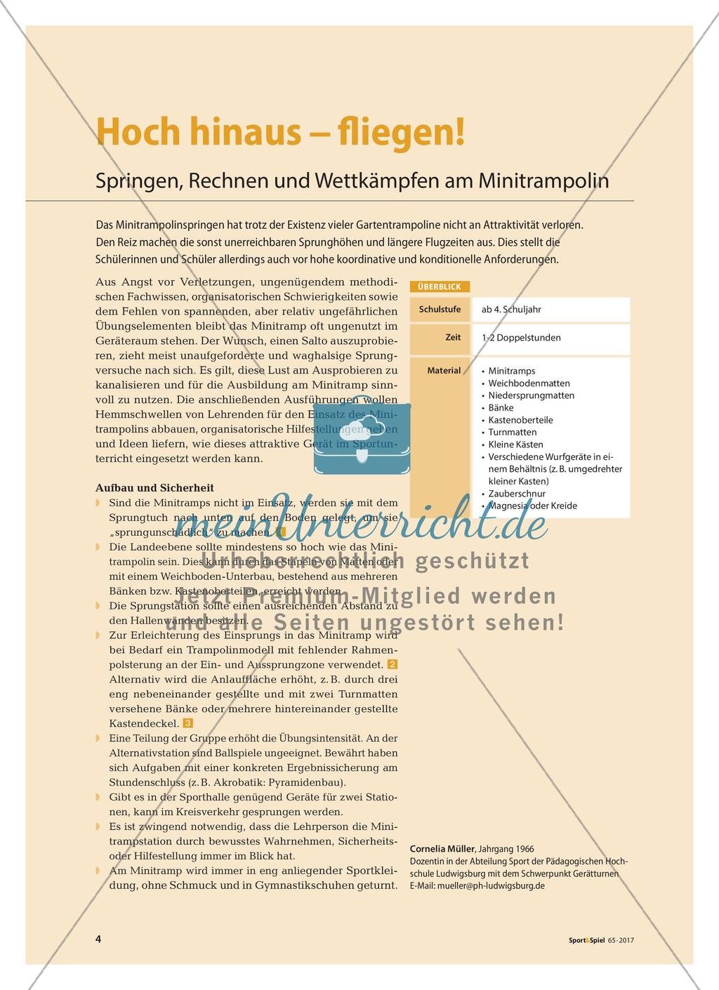 Hoch hinaus – fliegen!: Springen, Rechnen und Wettkämpfen am Minitrampolin Preview 1