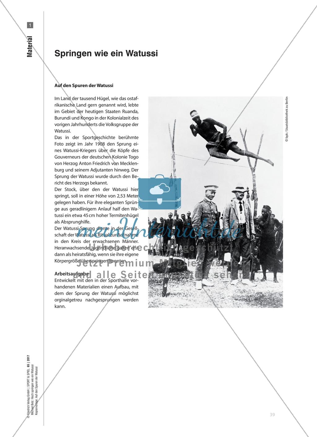 Hoch springen wie ein Watussi - Ein Zugang zum Hochsprung fernab methodischer Reihen Preview 9