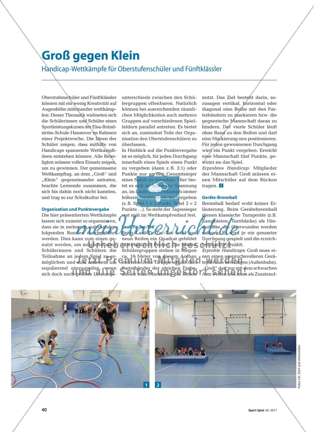 Groß gegen Klein - Handicap-Wettkämpfe für Oberstufenschüler und Fünftklässler Preview 1